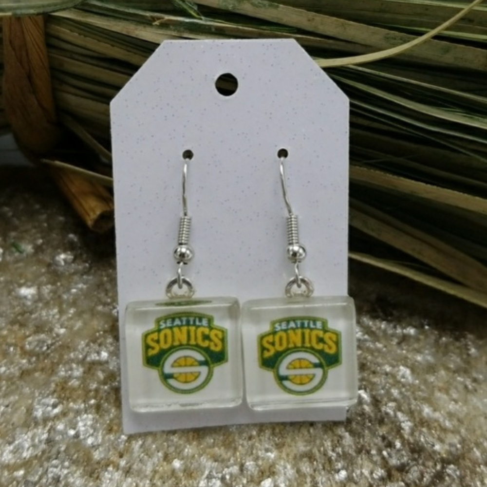 Seattle Supersonics Earrings NBA Jewelry Sonics